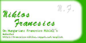 miklos francsics business card